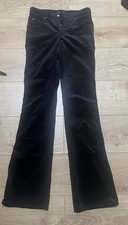 Armani Jeans Flared Jet Black Velvet Trousers Women’s Vintage Designer 