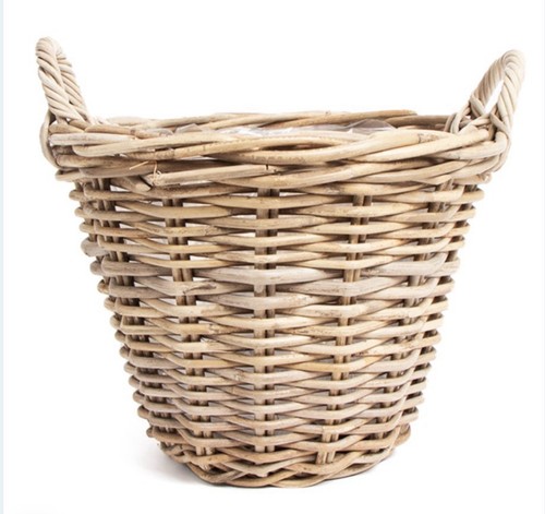 Wicker log basket - basket, lined