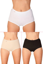 Camille Women's Cotton Maxi Briefs 3 Pack Multipack - White, Beige or Black