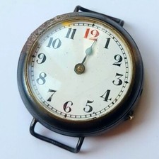 WW1 TRENCH WATCH GUNMETAL RED