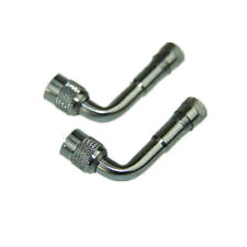2X Silver Motorcycle Car Tire Wheel Valve Extension Adapter 90° Right Angle