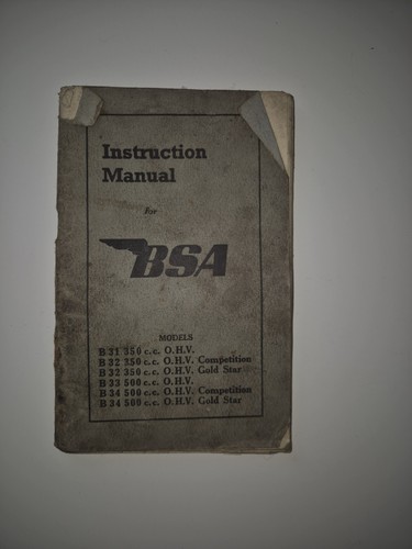 Vintage bsa instruction manual - vintage,
