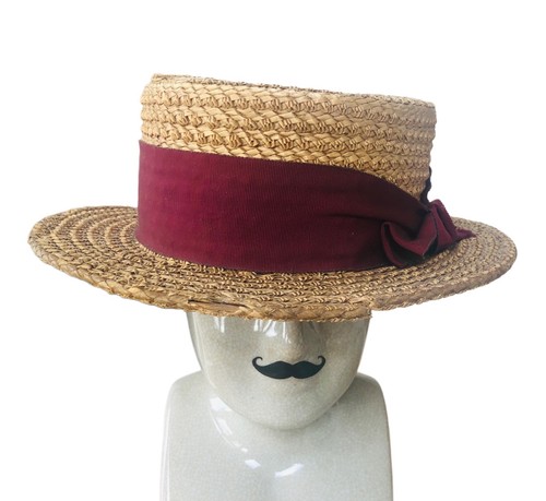 Antique straw boater - antique,