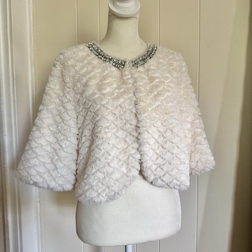 Haani cream faux fur cropped - cream,