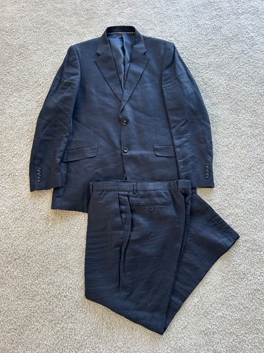 Howick 100 linen - navy, suit