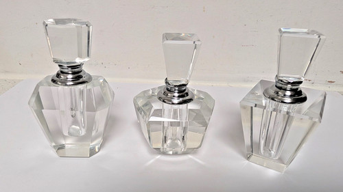 Set clear glass faceted - set, 3