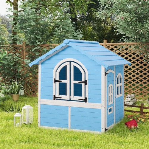 Indoor outdoor blue playhouse - outdoor,