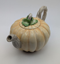 Vintage Fitz and Floyd Vegetable Garden Pumpkin Teapot Autumn Halloween Decor