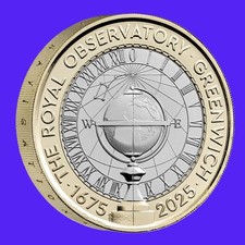 £2 Coin. 2025 KING CHARLES III ROYAL OBSERVATORY 350th ANNIVERSARY £2 COIN BUNC.