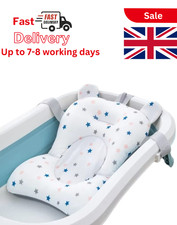 Foldable Baby Bath Tub Ergonomic with Temperature & Cushion Bath Pad + Bath Net