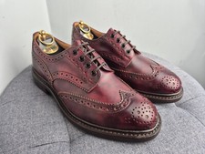 Trickers 'Bourton' Burgundy Museum Leather Country Brogue Shoes UK 8 Dainite New