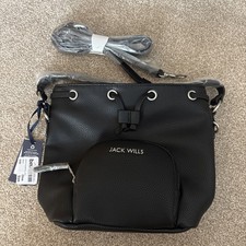 Jack Wills Black Top Handle Shoulder Hand Bag £50RRP
