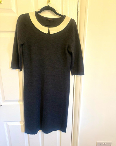 Jaeger grey knit shift dress - knit,