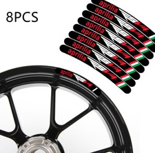 8 X Aprilia RSV4 Motorcycle Wheel Decals Rim Stickers Laminated Set Rsv Factory