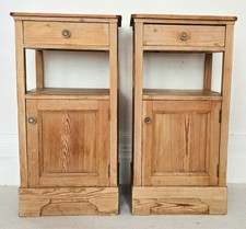 A Pair Of Antique Pine Bedside