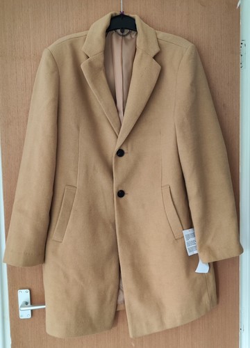 Topman camel overcoat size - topman, l