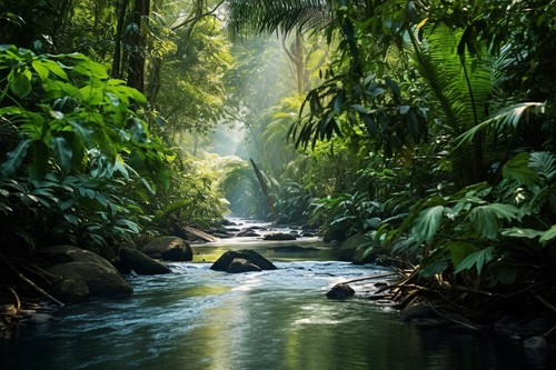 Woodland stream canvas picture - canvas,