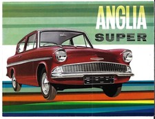Ford Anglia Super 1200 123E 1962-1963 UK Market Foldout Sales Brochure 105E