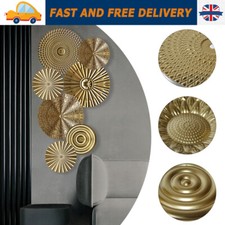 Golden Decor Metal Wall Art Modern Style Irregular Metal Disc Wall Decoration UK