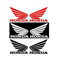 2 HONDA WING LOGO RED DECALS