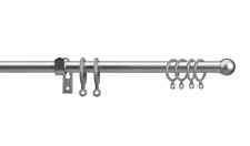 Home Curtain Pole Silver Extendable Metal Wall Curtain Heavy Duty Rail Pole -New