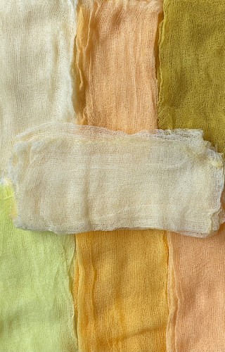 Hand dyed gauze fabric - hand-dyed.,