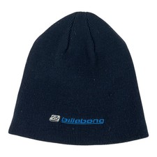 Vintage Billabong White Blue Navy Embroidered Logo Winter Beanie Hat Small