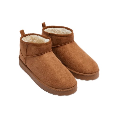 Women tan faux suede boots - tan,