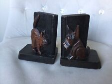 Carved Wooden Bookends