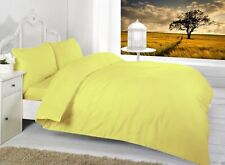 Plain Duvet Quilt Cover with Pillow Case Bedding Set Single Double King All Size