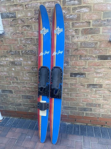 Vintage wooden water skis - wooden,
