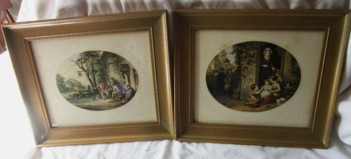 Two framed antique - two,