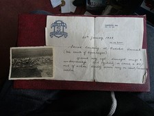 ORIGINAL WW2 PHOTO & NOTE, RAF SPITFIRE FORCED LANDING 1939