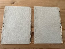 FILOFAX-VINTAGE DESKFAX SIZE 1987-GREY MARBLED CARD A-Z/SUBJECT DIVIDERS-RARE