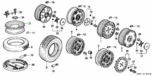 Oem honda civic 14x4t - 14x4t, spare