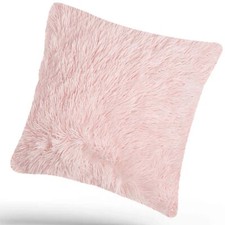 18" x 18" Fluffy Filled Square Cushion with Cover Shaggy Set Scatter Sofa Pillow