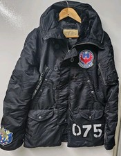 Vintage Avirex Flight Hooded Jacket Mens Small