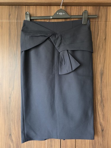 Zara navy pencil skirt knee - navy,