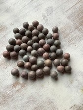 55 x Handmade Stone Clay Marbles Game Pieces Antique Solitaire Game Counting