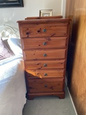 Tall 6 Drawer Pine Chest by