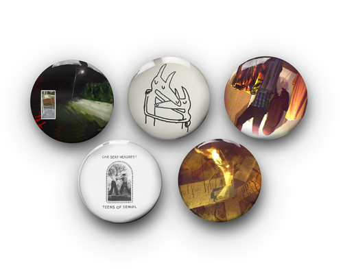 Car seat headrest - headrest, badges