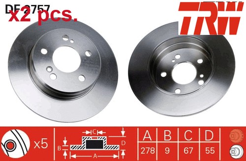 Pcs rear brake disc set - pcs,