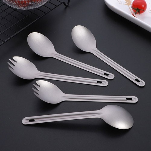 Long handle titanium spoon - titanium,