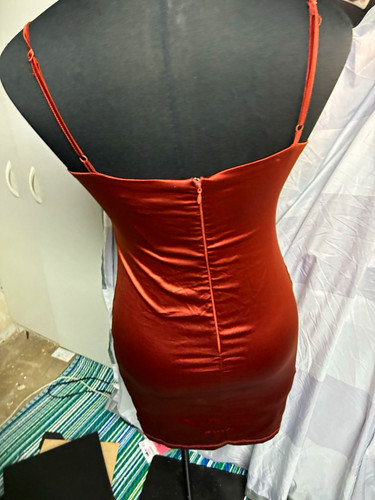 Women rust satin full - satin,