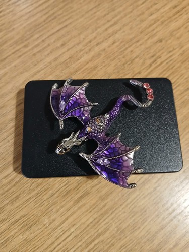 Purple dragon brooch mythical - brooch,
