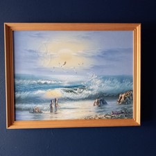 Oil canvas stormy sea - sea, at