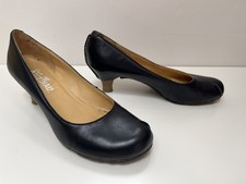 CLARKS Originals Black Leather Court Style Shoes, 3cm Low Heel, Size UK 6