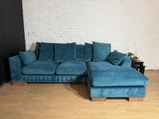 New Stock! HIGH STREET BRAND DFS Teal Velvet Corner Sofa with Chaise RRP £1899