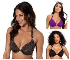 Pour Moi Samoa Bikini Top Halter Padded Underwired Womens Swimwer 20910