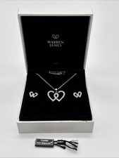 Warren James Entwined Heart Necklace And Earrings Set . Crystals From Swarovski